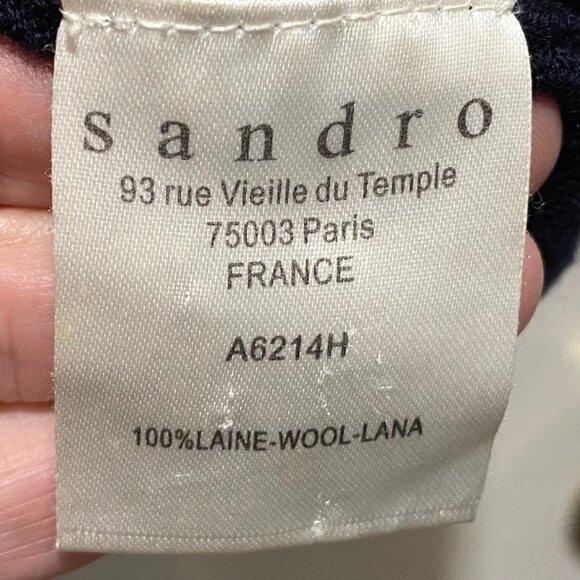 Sandro Bling Sequin Whimsigoth Quiet Luxury Fairy Wool Square Neck Sweater Top M - Picture 3 of 4